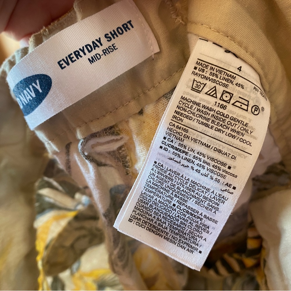 🌻 5/$25 Old Navy Linen Tropical Print Mid-rise Everyday Short - Picture 5 of 5
